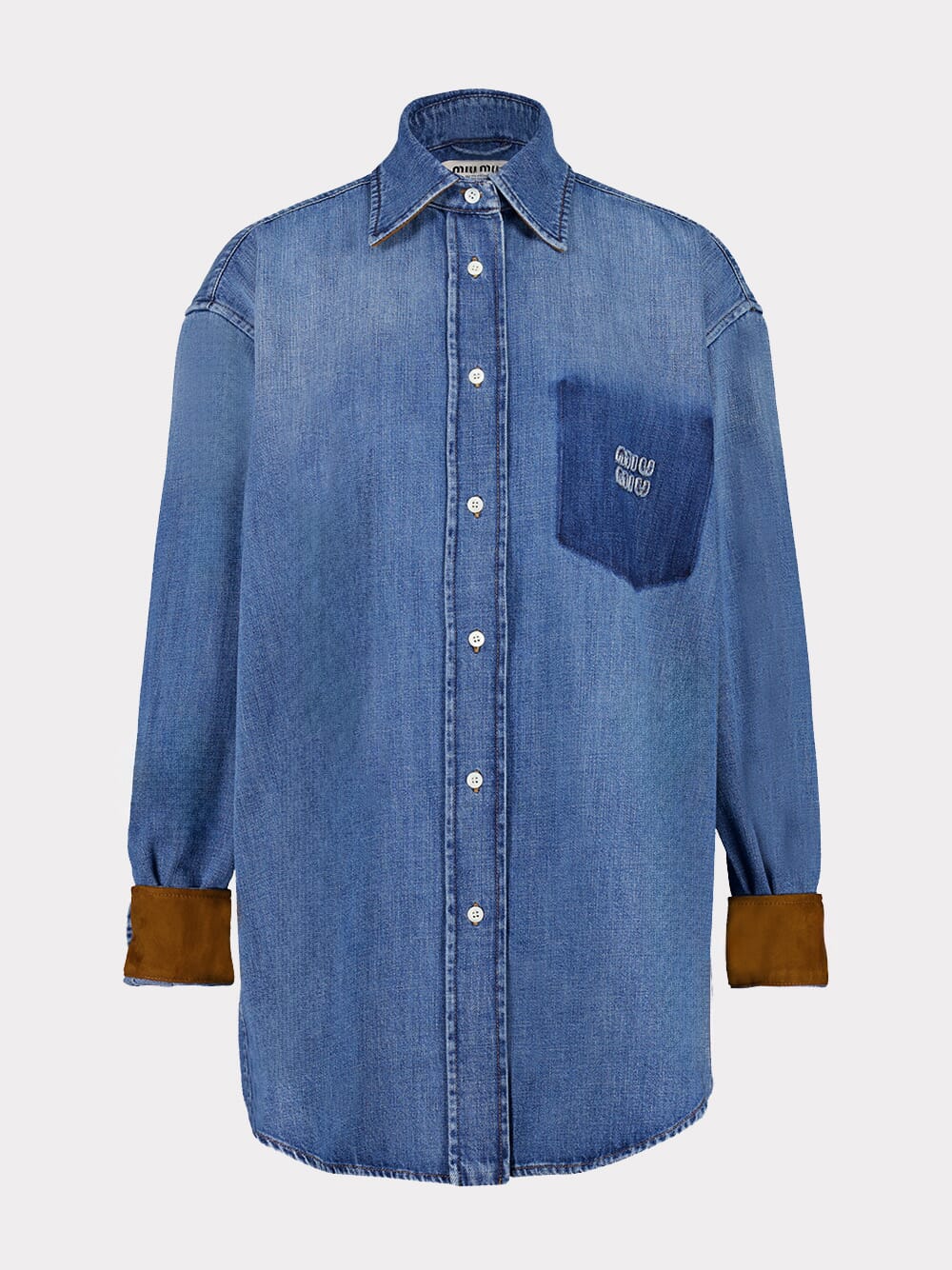 Celeste Blue Long-Sleeve Denim Shirt
