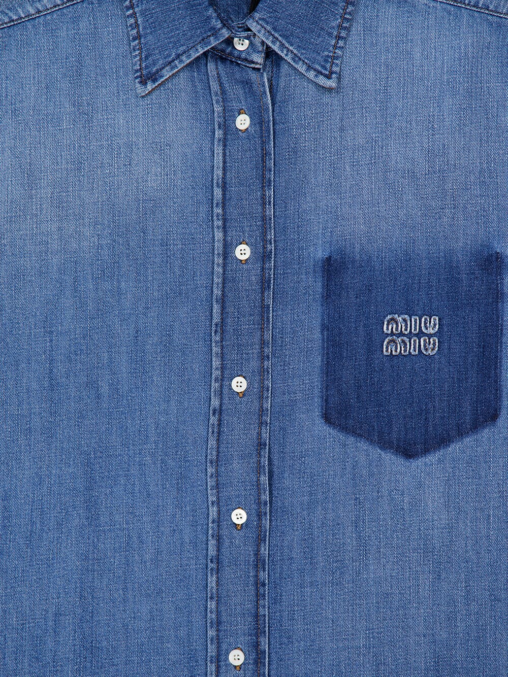Celeste Blue Long-Sleeve Denim Shirt - Image 3