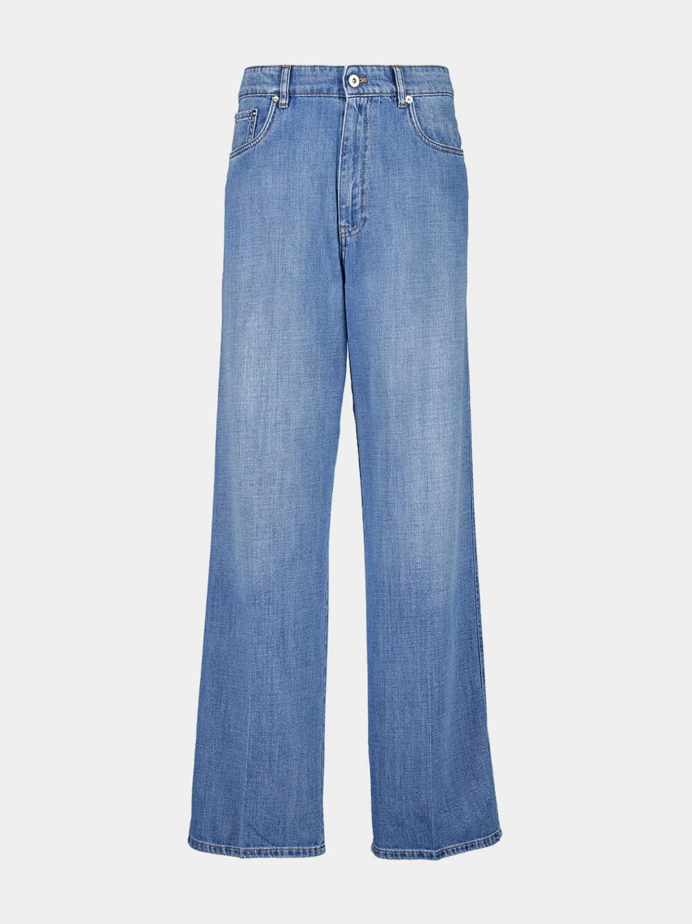 Celeste Blue Straight-Fit Logo Jeans
