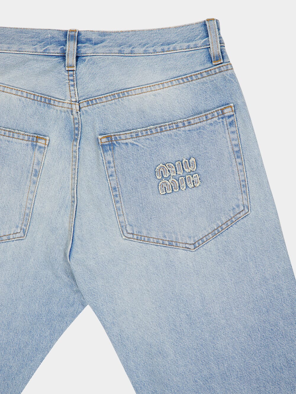 Blue Straight-Leg Jeans With Logo Patch - Image 4
