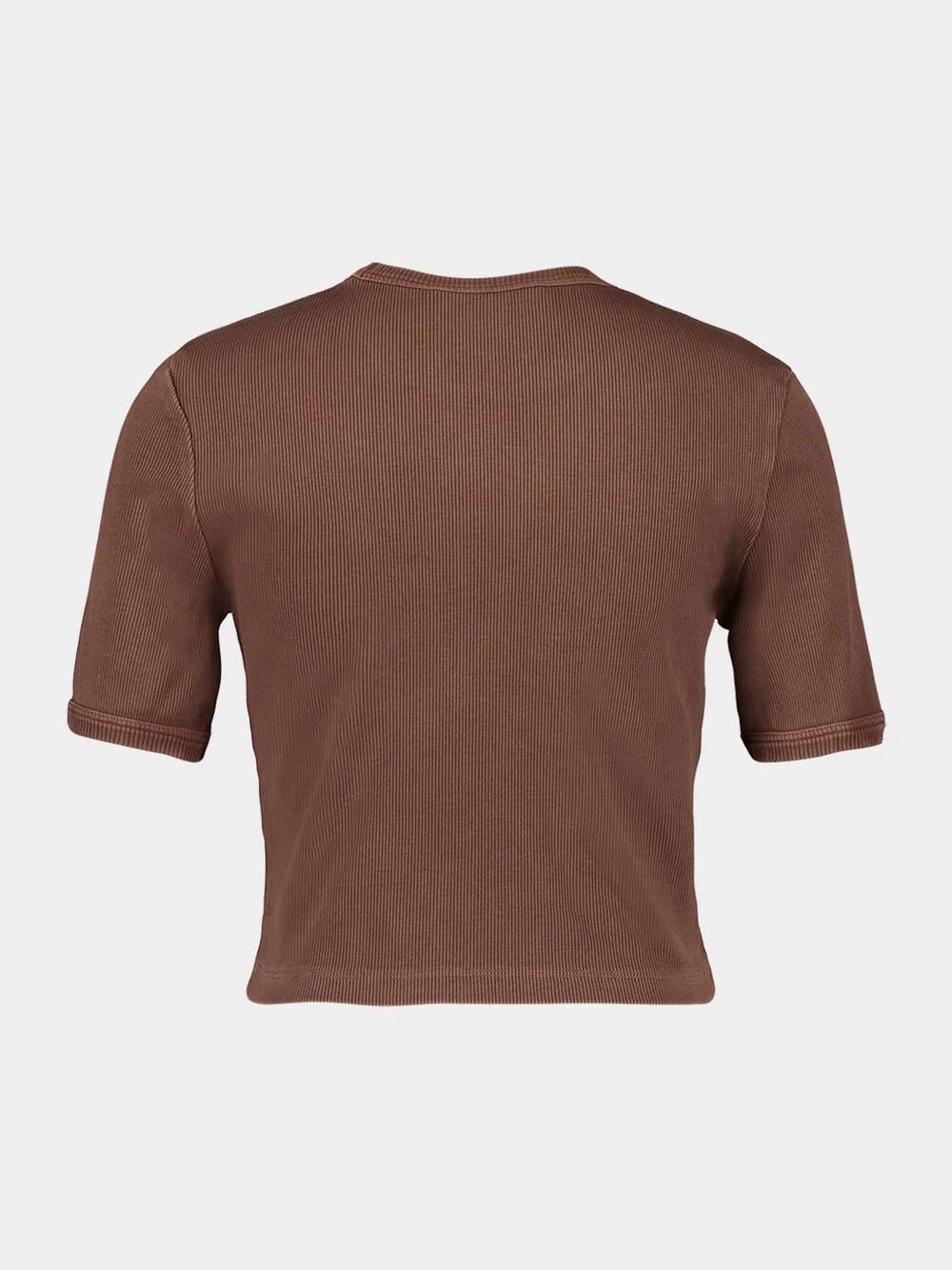 Brown Embroidered Cotton T-Shirt - Image 2