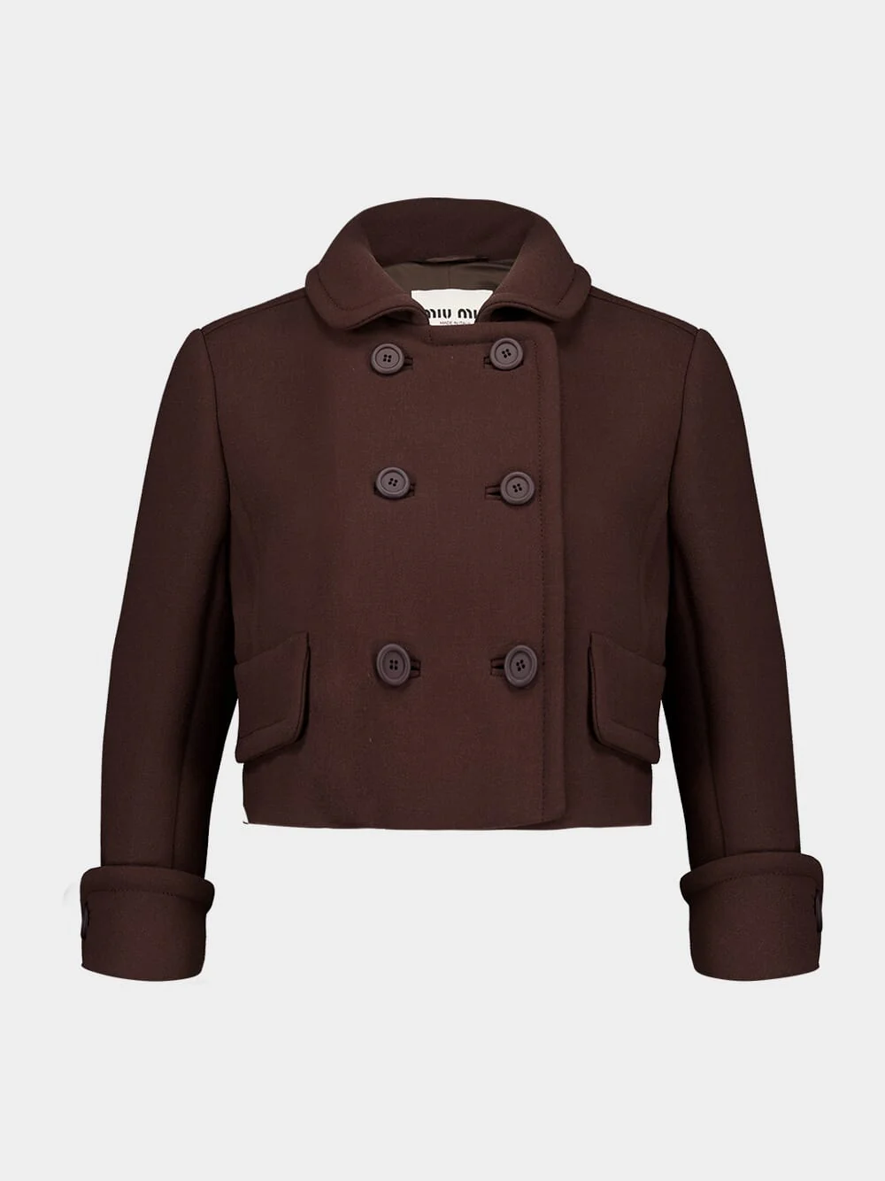 Cocoa Brown Double-Breasted Natté Jacket
