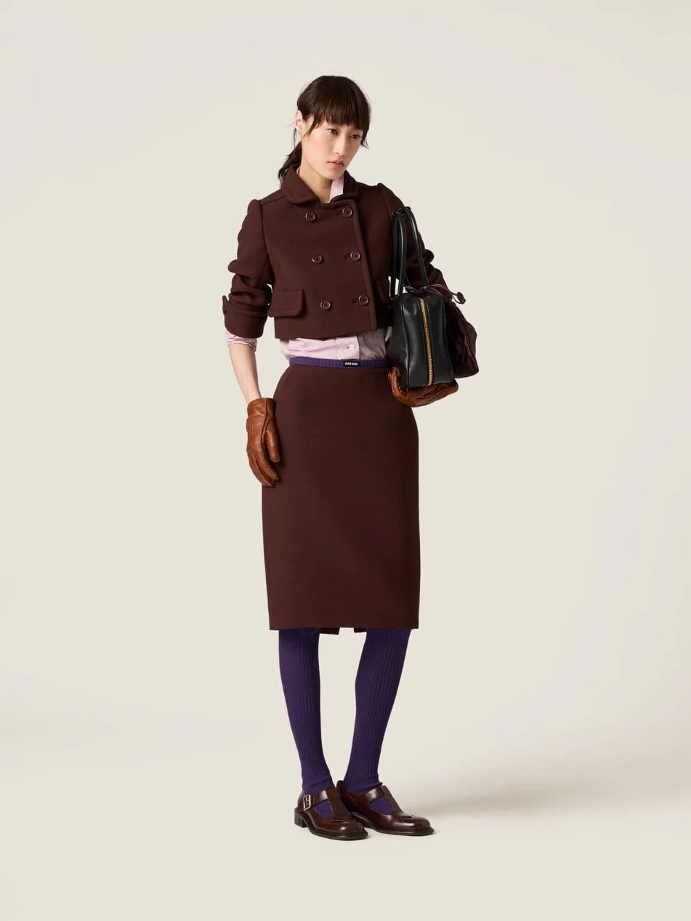 Cocoa Brown Double-Breasted Natté Jacket - Image 2