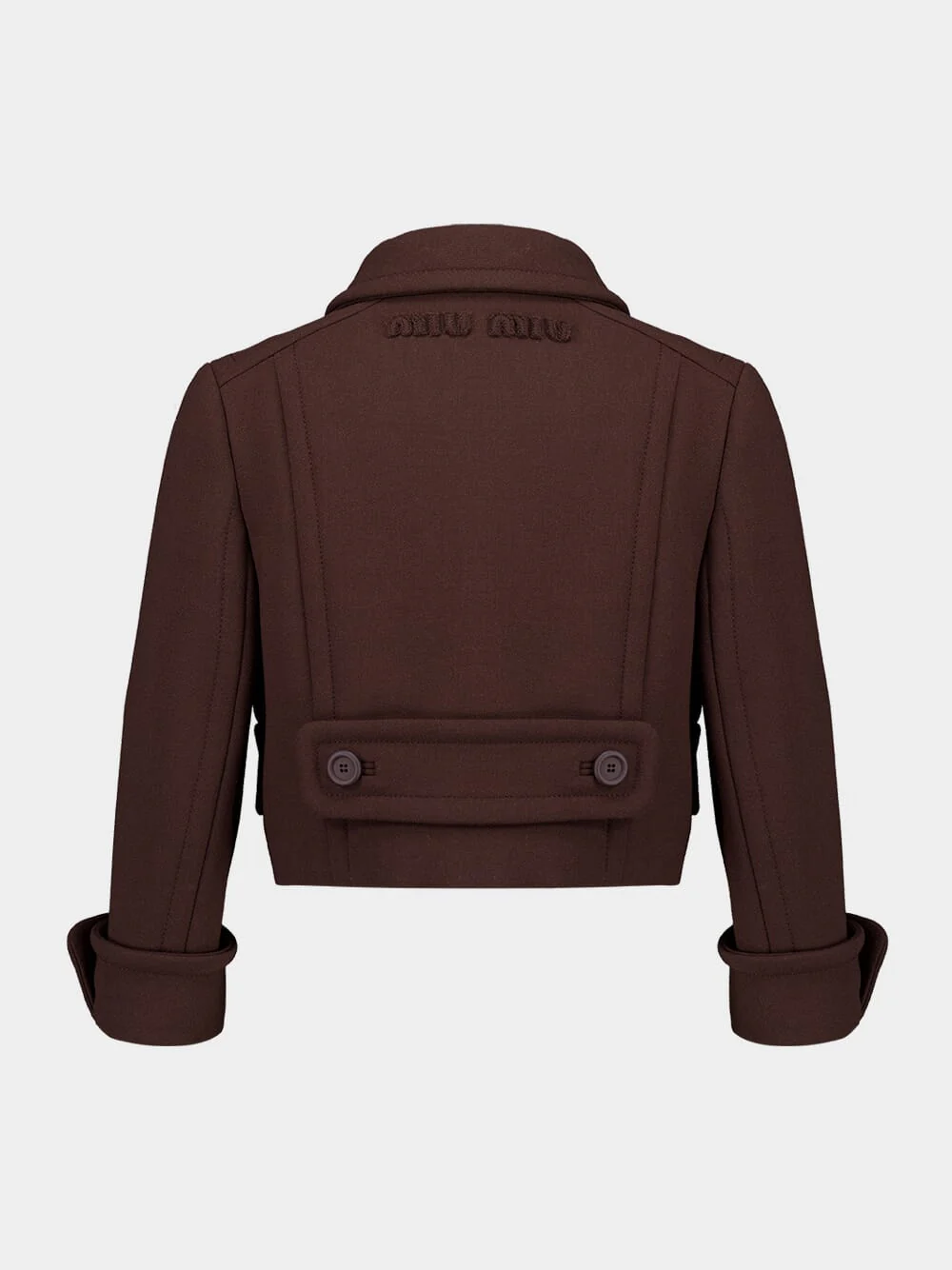 Cocoa Brown Double-Breasted Natté Jacket - Image 3