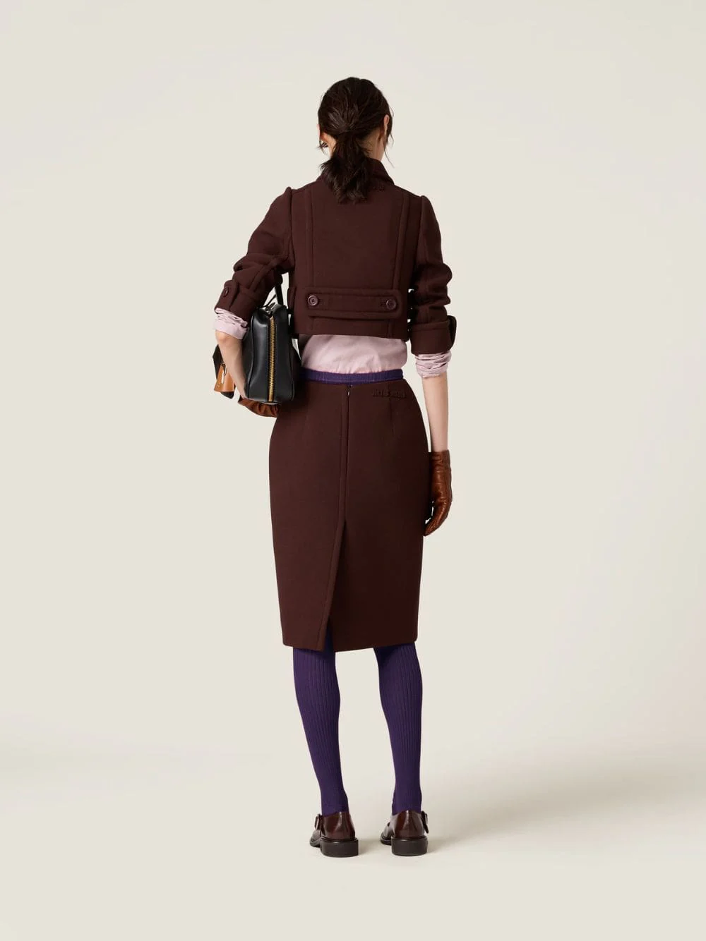 Cocoa Brown Double-Breasted Natté Jacket - Image 4