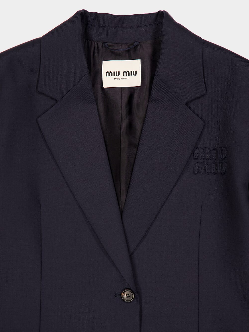 Navy Single-Breasted Gabardine Jacket - Image 4