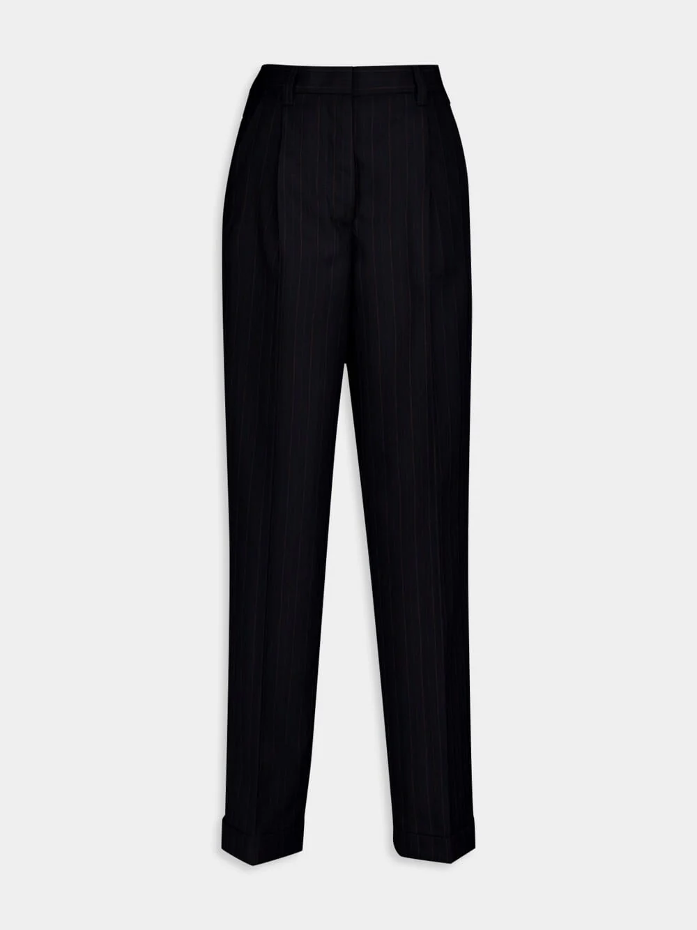 Pinstripe Wool Trousers - Image 2