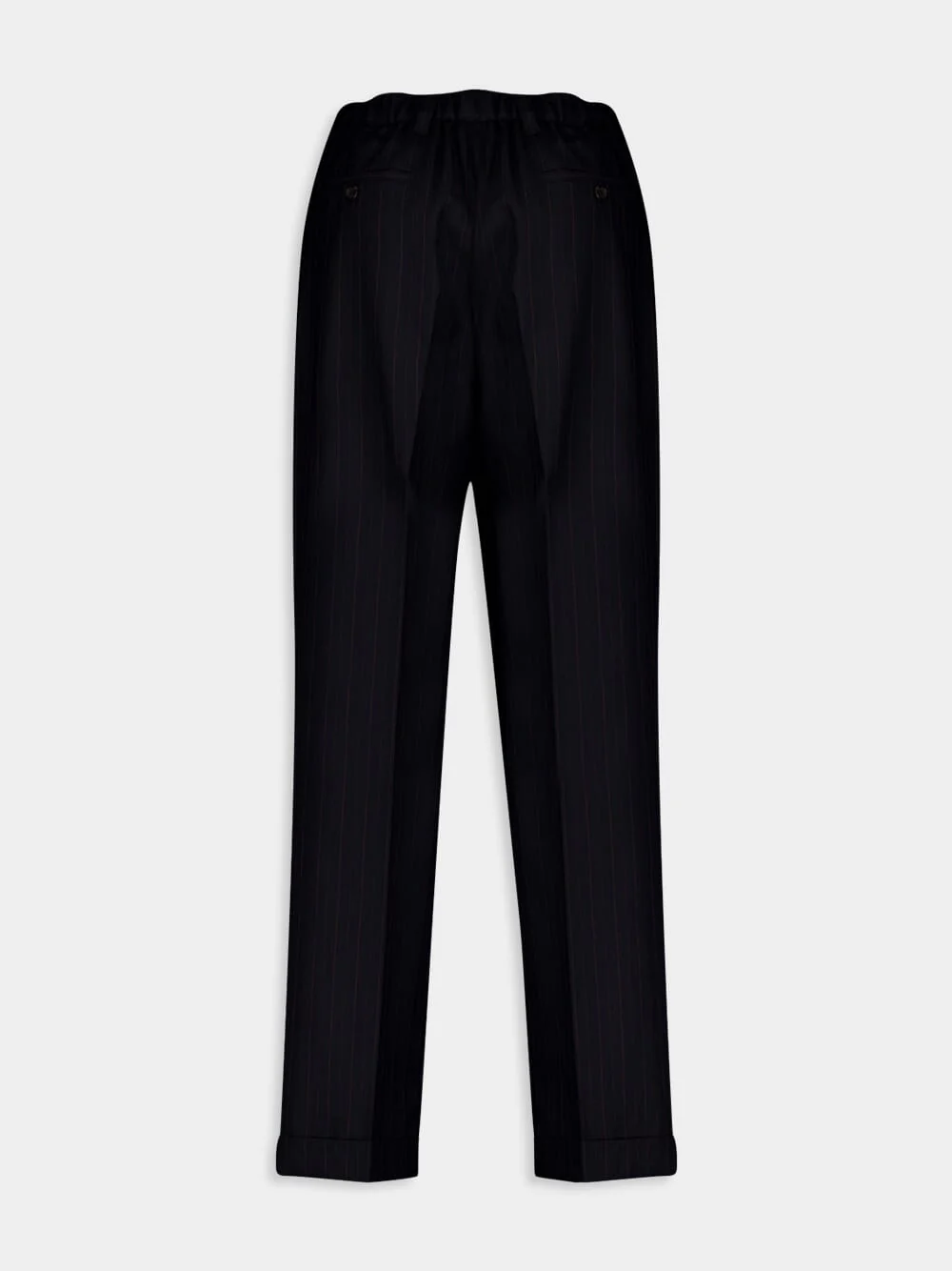 Pinstripe Wool Trousers - Image 3