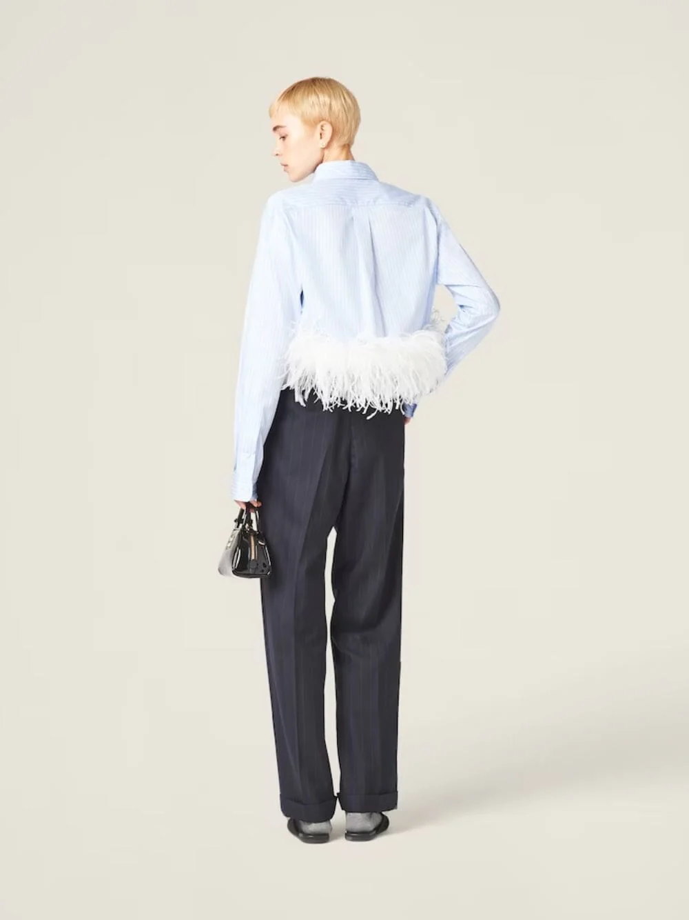 Pinstripe Wool Trousers - Image 4