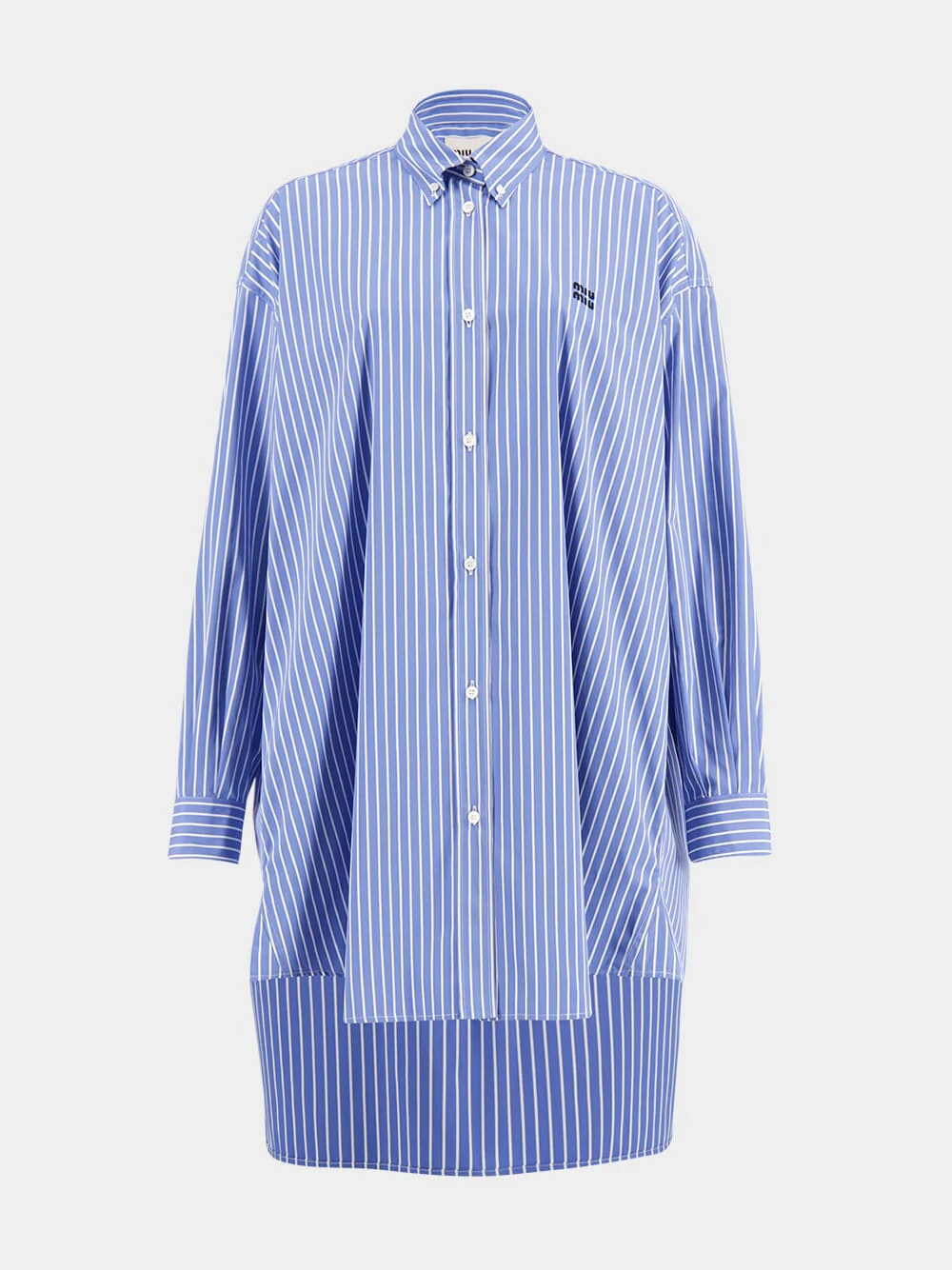Sapphire Blue Striped Cotton Dress