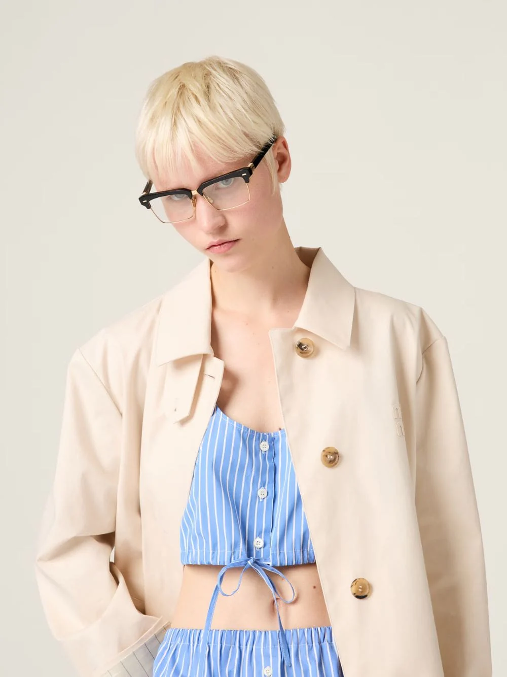 Sapphire Blue Striped Cotton Top - Image 2