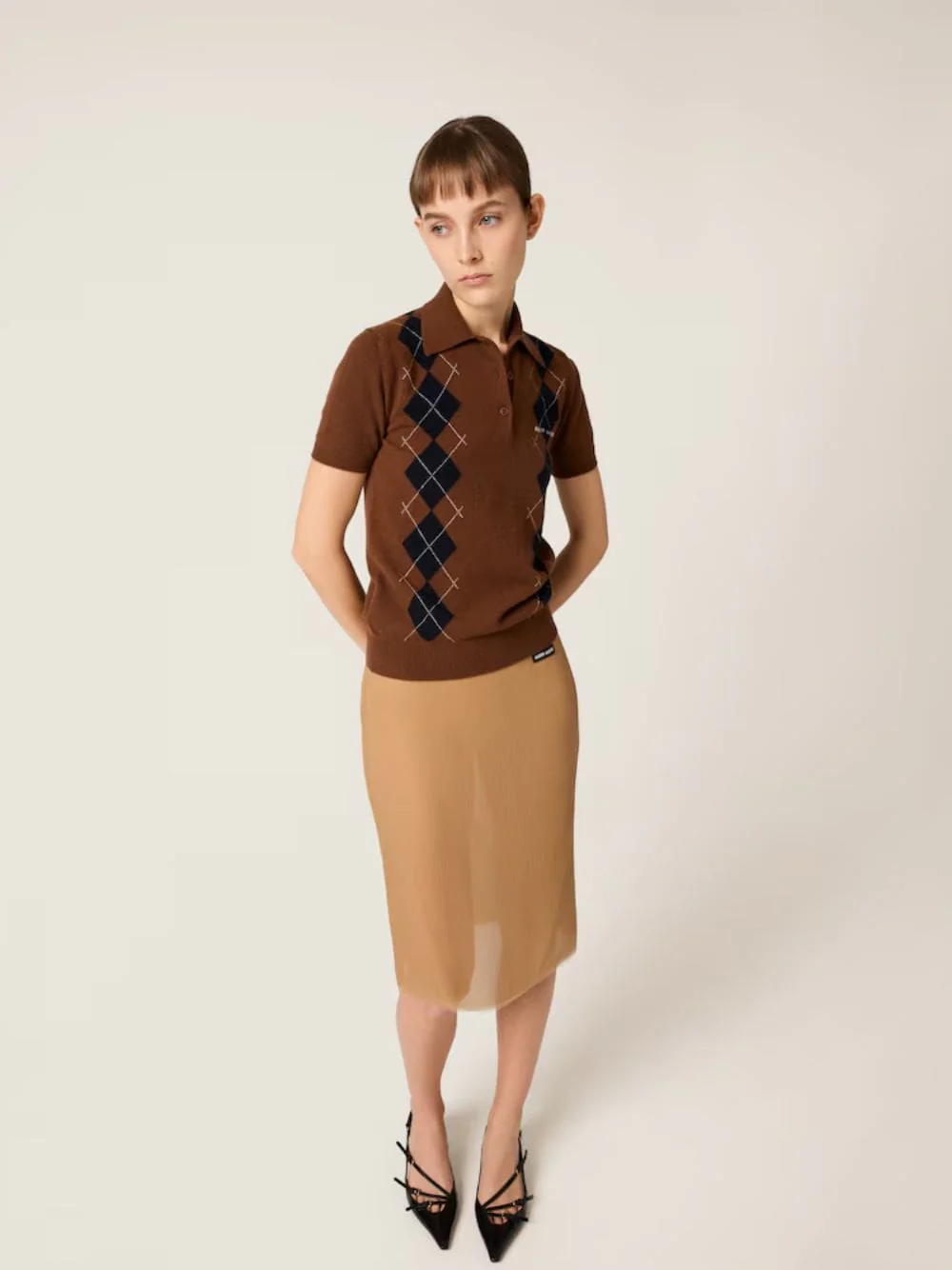 Tobacco Cashmere Polo Shirt - Image 2