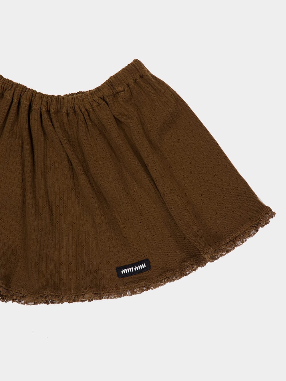 Cocoa Brown Garment-Dyed Cotton Miniskirt - Image 5