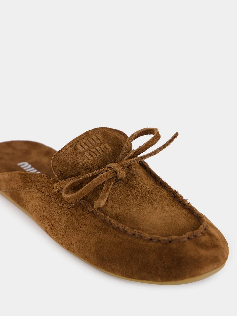 Cocoa Brown Open Heel Leather Loafers - Image 6