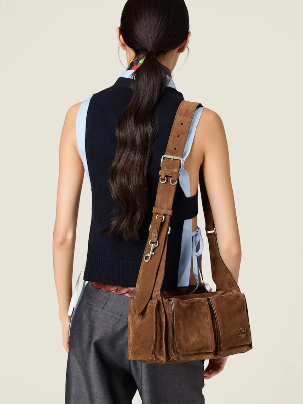 Cocoa Utilitaire Suede Shoulder Bag - Image 5