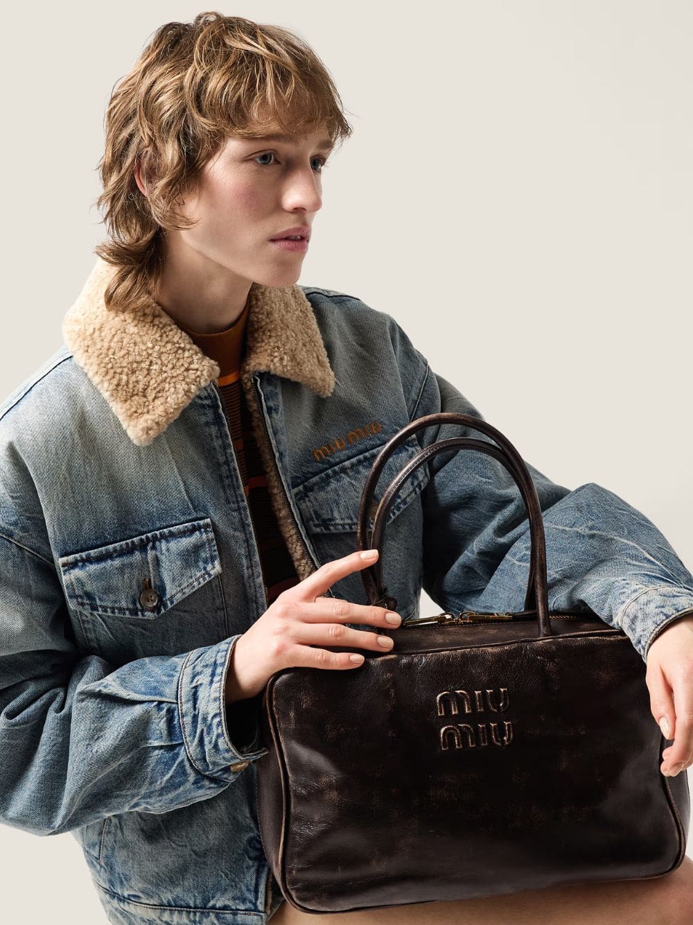 Coffee Brown Beau Nappa Leather Bag - Image 2