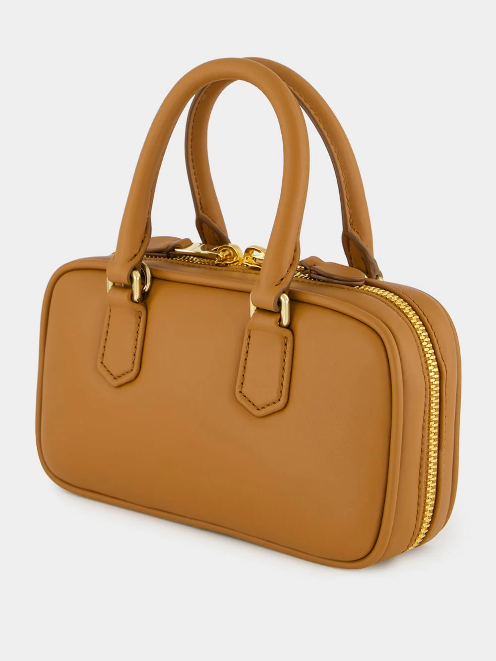 Cognac Brown Arcadie Leather Mini Bag - Image 4