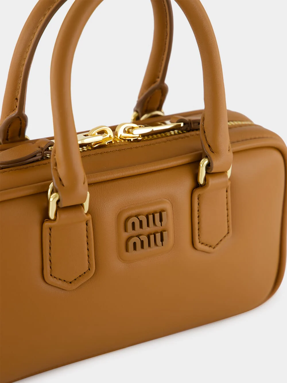 Cognac Brown Arcadie Leather Mini Bag - Image 6