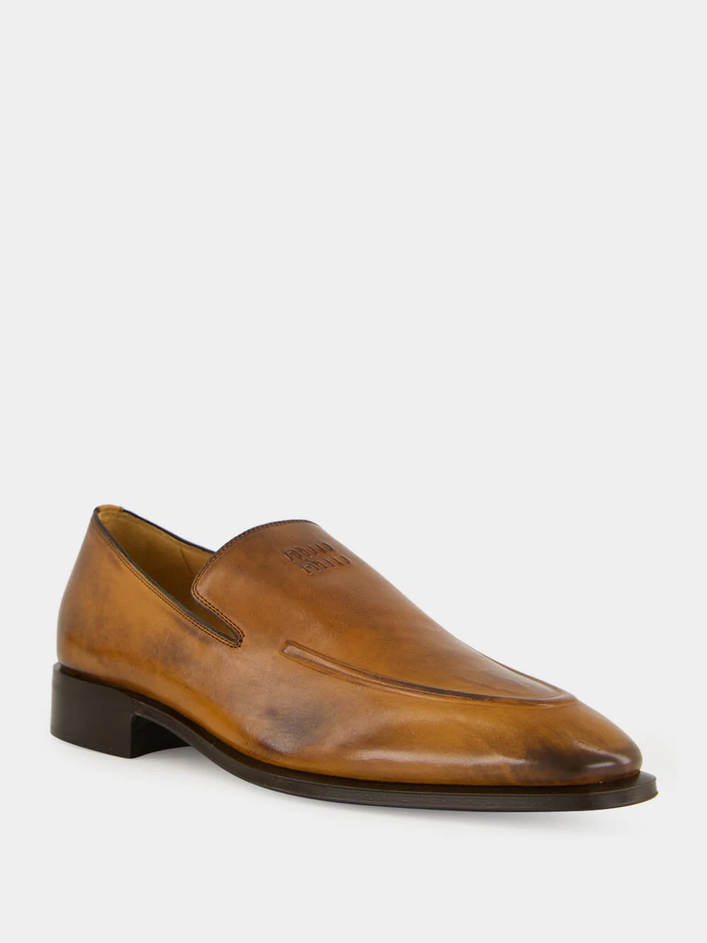 Cognac Brown Leather Loafers - Image 3