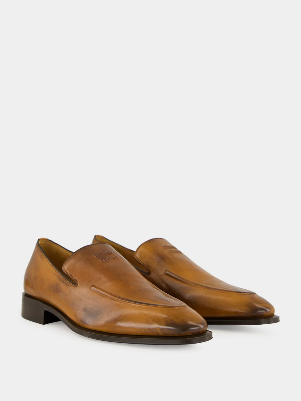 Cognac Brown Leather Loafers - Image 4