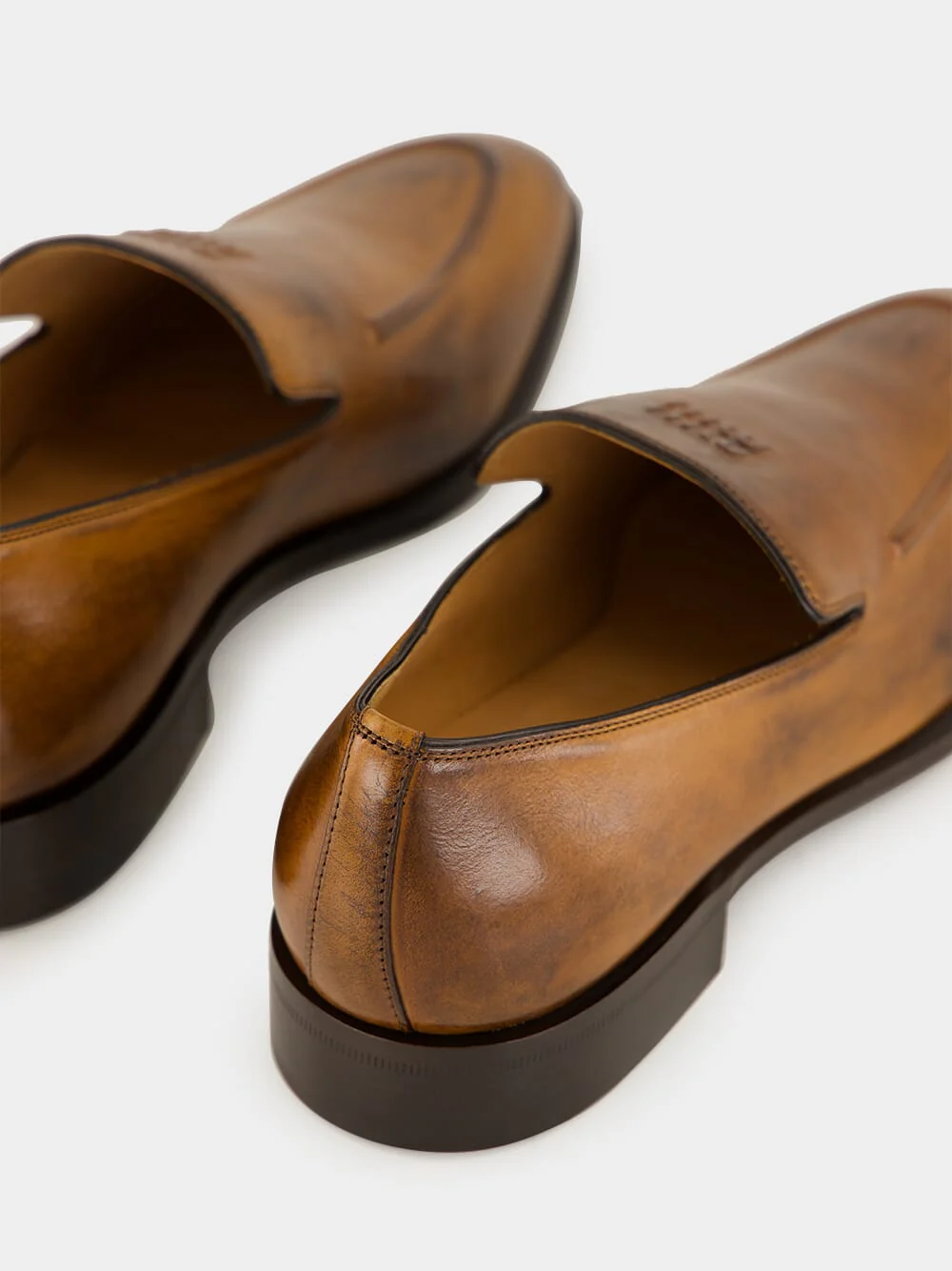 Cognac Brown Leather Loafers - Image 7