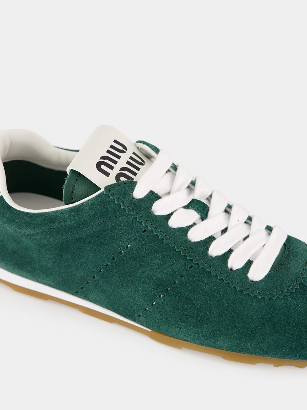 Green Plume Suede Sneakers - Image 6