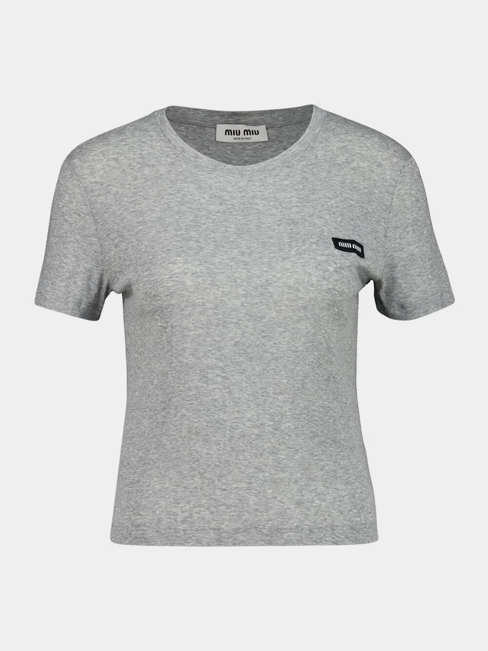 Grey Ribbed Jersey Logo T-Shirt - Image 2