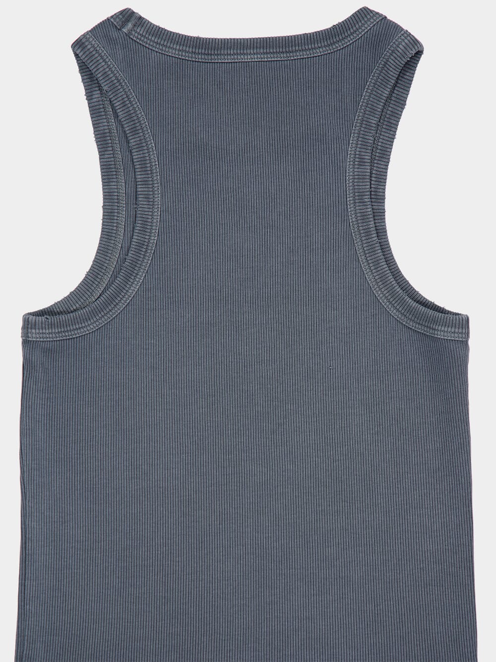Grey Ribbed Knit Tank Top - Image 4
