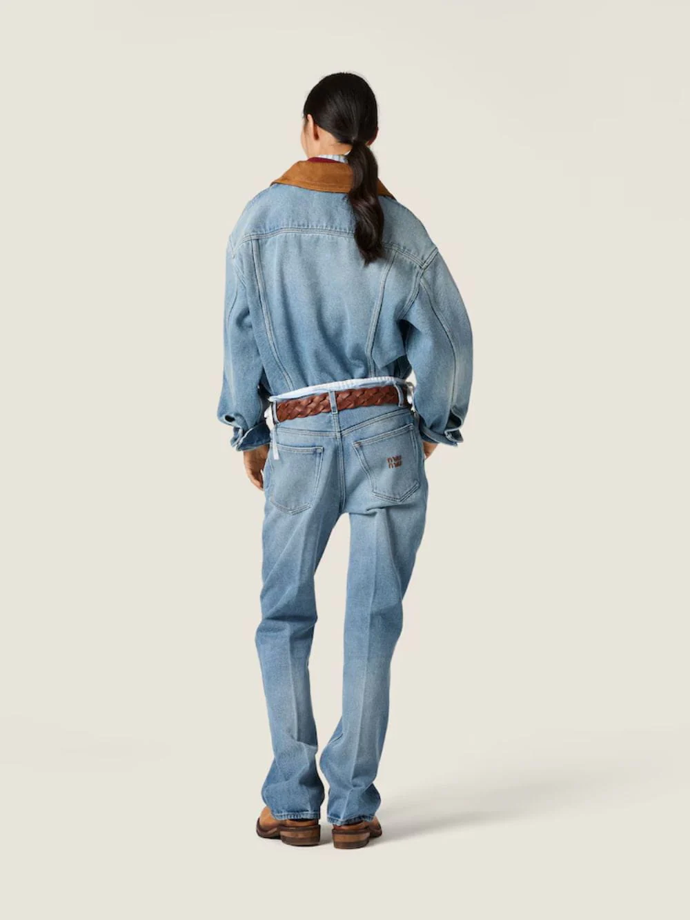 Sapphire Blue Denim Suede Blouson Jacket - Image 3