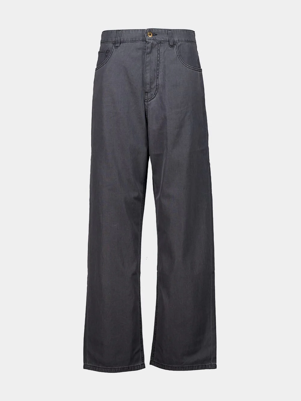 Black Chambray Wide-Leg Jeans