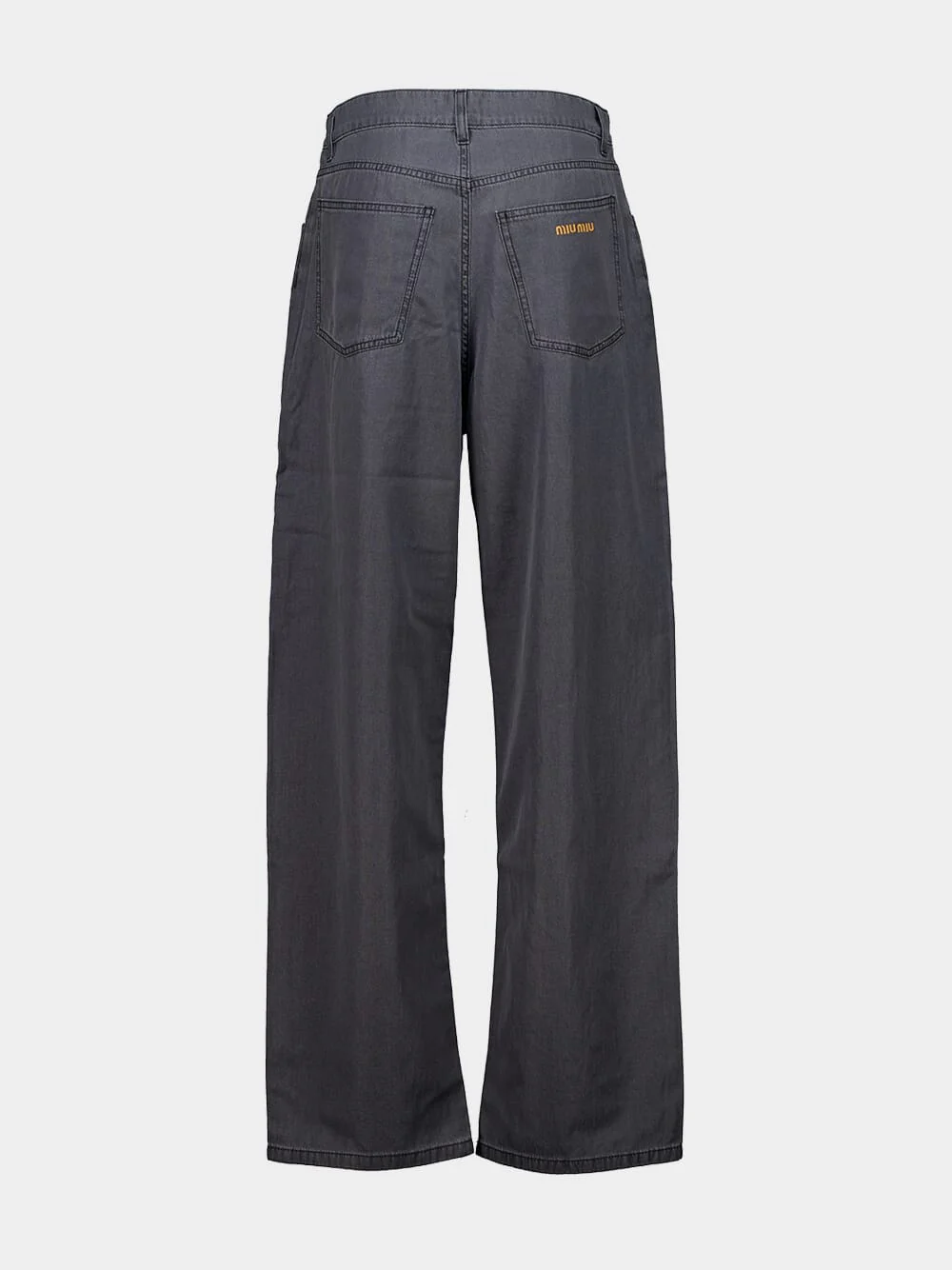 Black Chambray Wide-Leg Jeans - Image 3