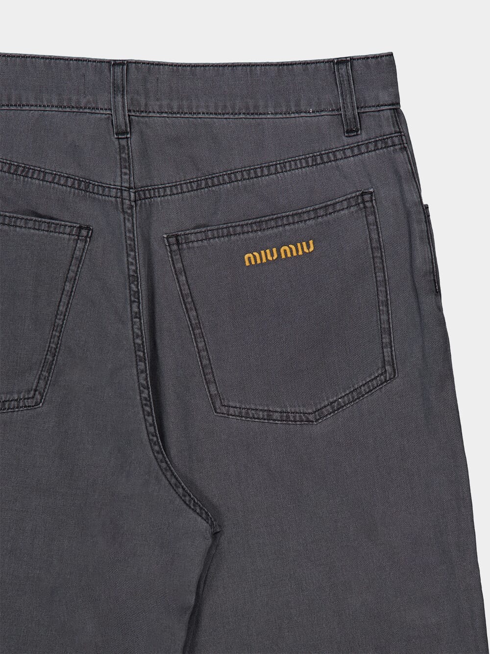 Black Chambray Wide-Leg Jeans - Image 6