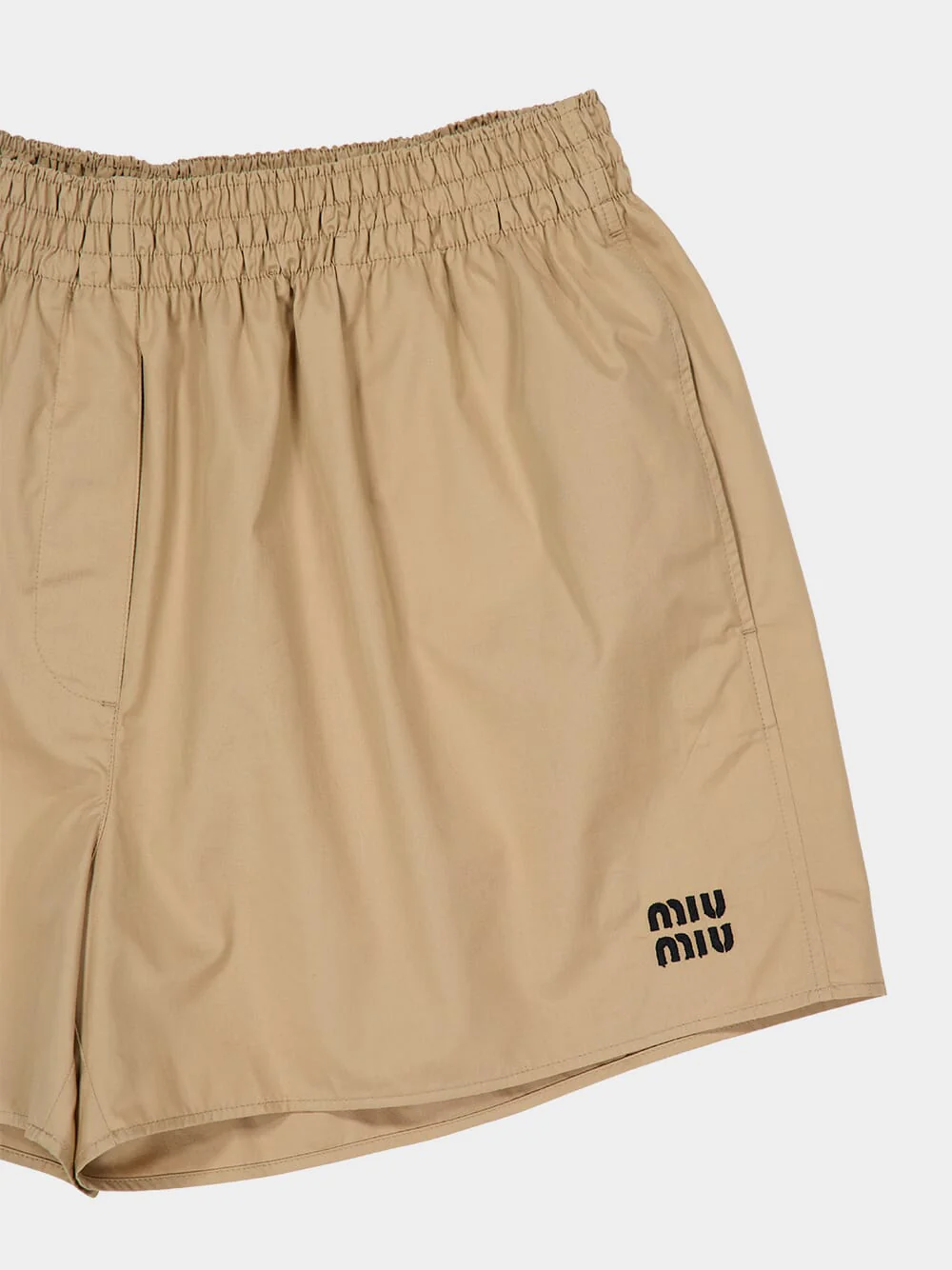 Kaki Poplin Cotton Poplin Shorts - Image 3