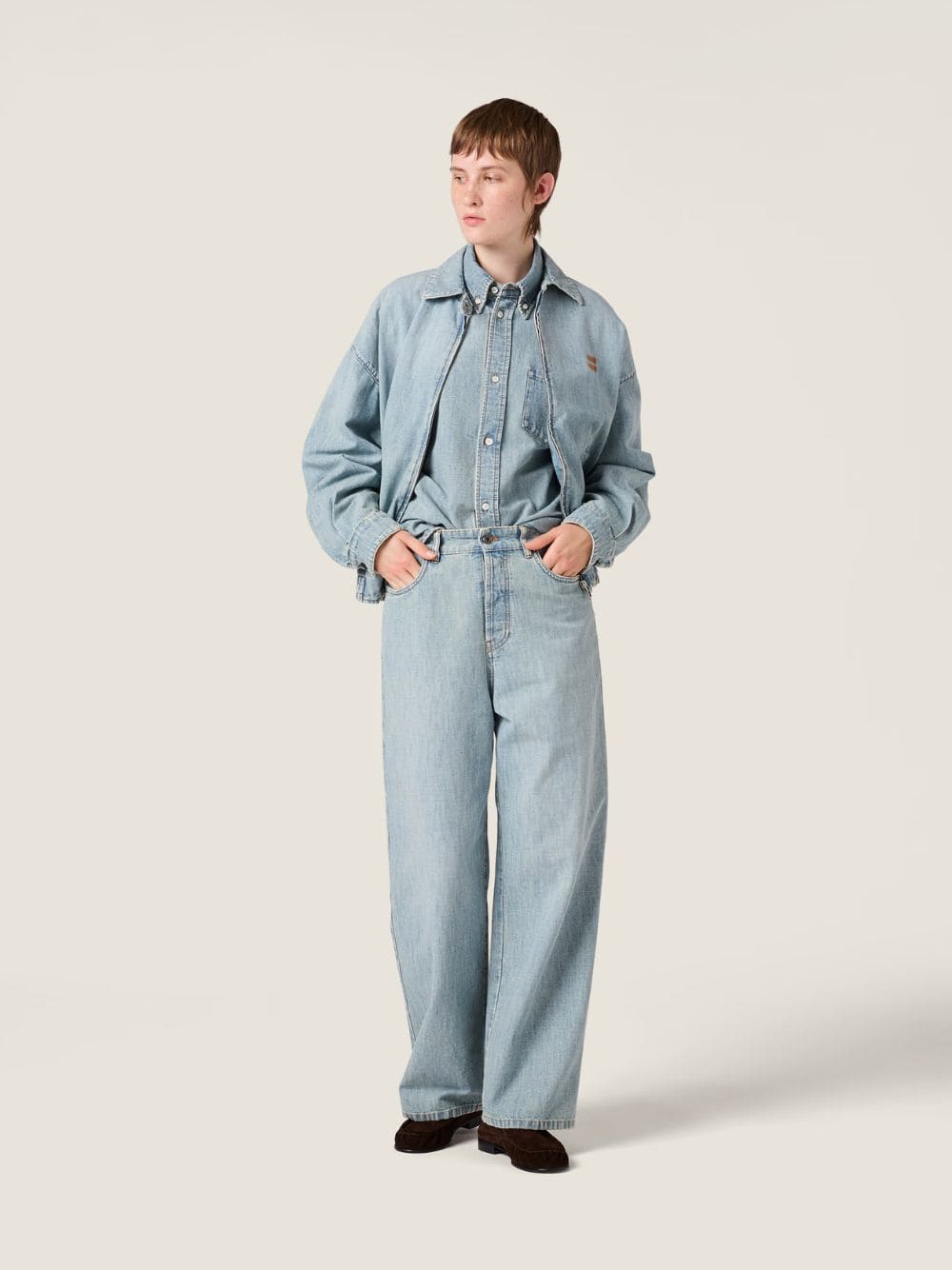 Light Blue Chambray High-Rise Jeans - Image 2