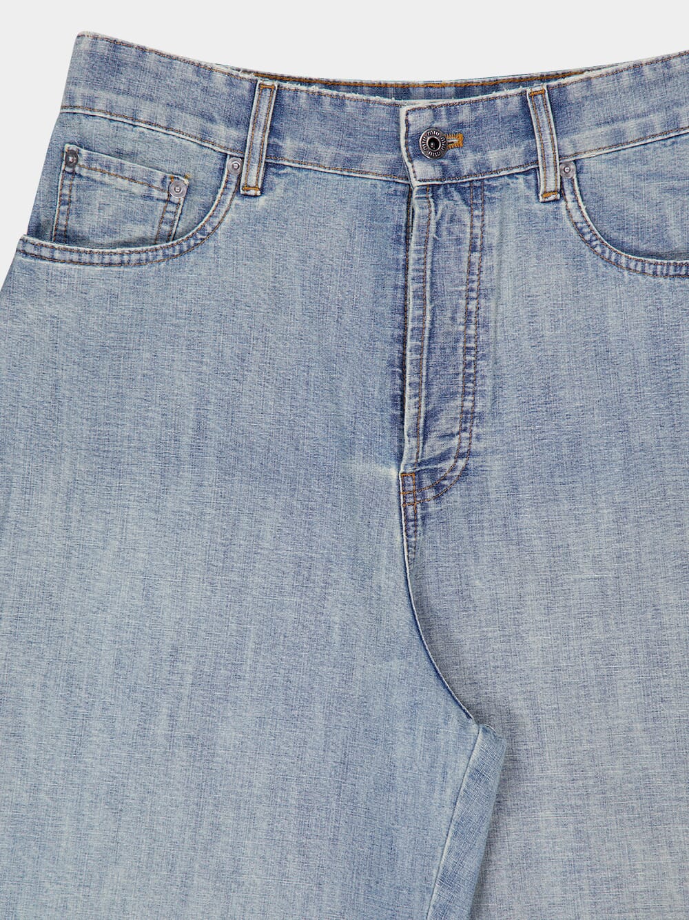 Light Blue Chambray High-Rise Jeans - Image 5