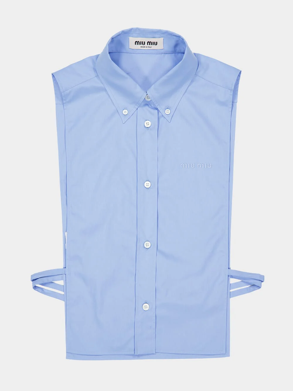 Light Blue Sleeveless Poplin Shirt - Image 5