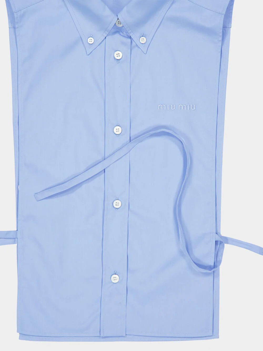 Light Blue Sleeveless Poplin Shirt - Image 6