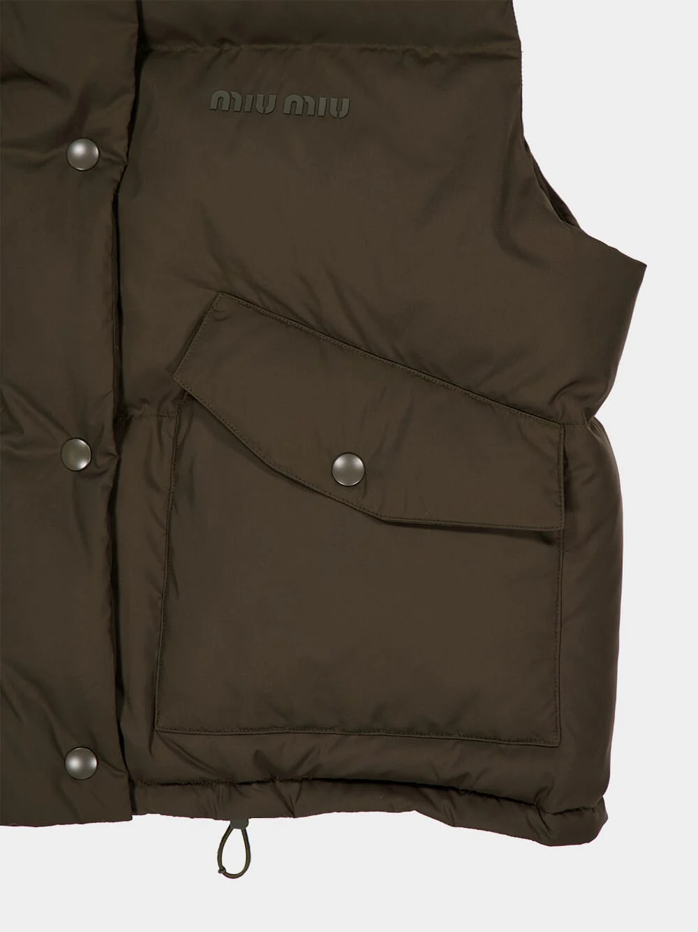 Military Green Recycled Polyester Gilet - Image 4