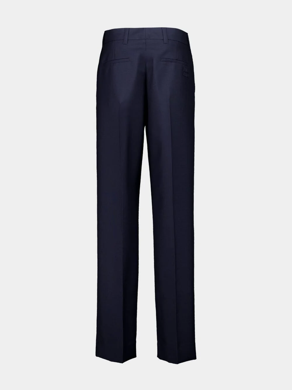 Navy Kid Mohair Tailored Trousers - Image 3
