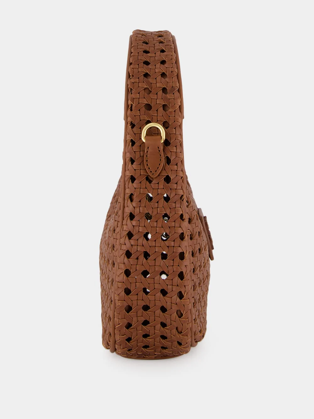 Oak Brown Wander Woven Leather Bag - Image 6