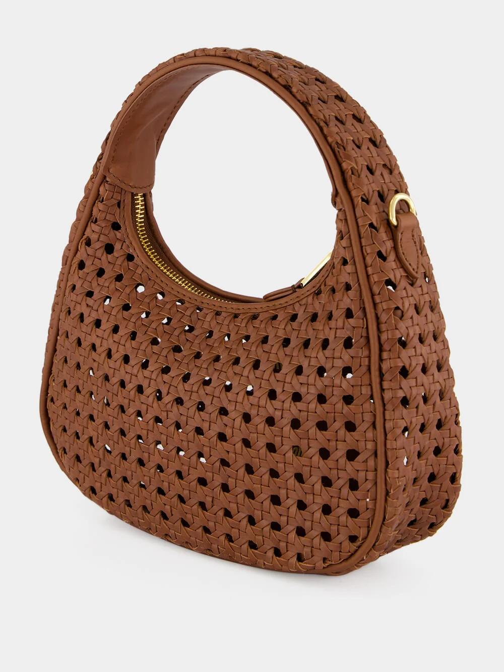 Oak Brown Wander Woven Leather Bag - Image 7