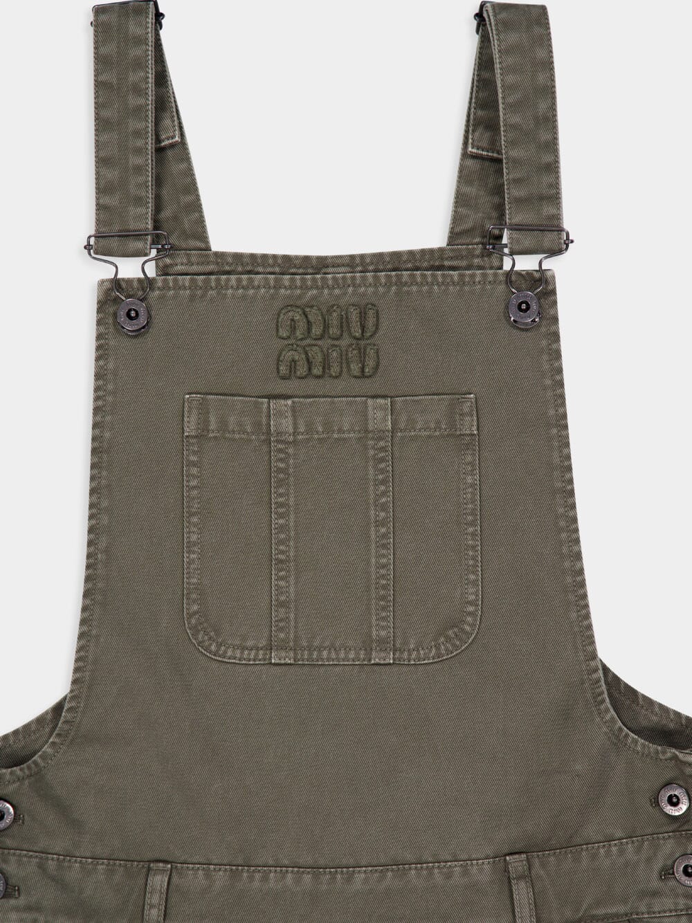 Olive Green Gabardine Overalls - Image 3