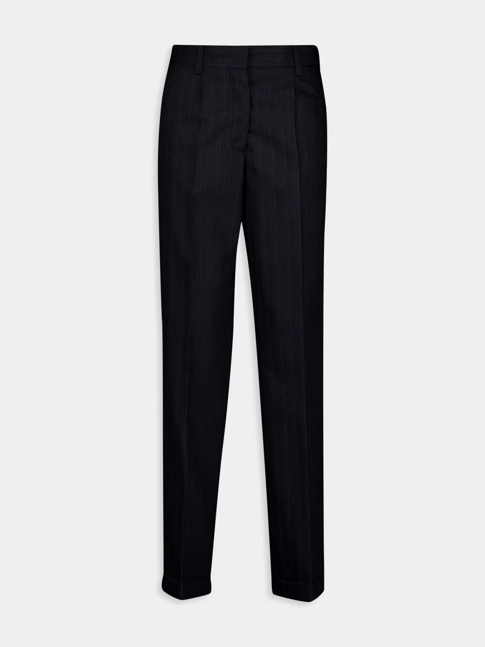 Pinstriped Wool Trousers
