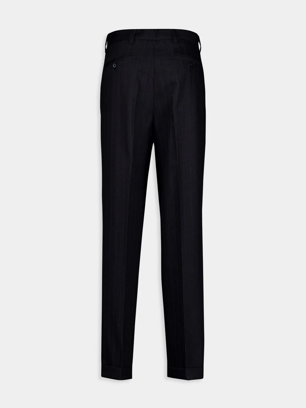 Pinstriped Wool Trousers - Image 3
