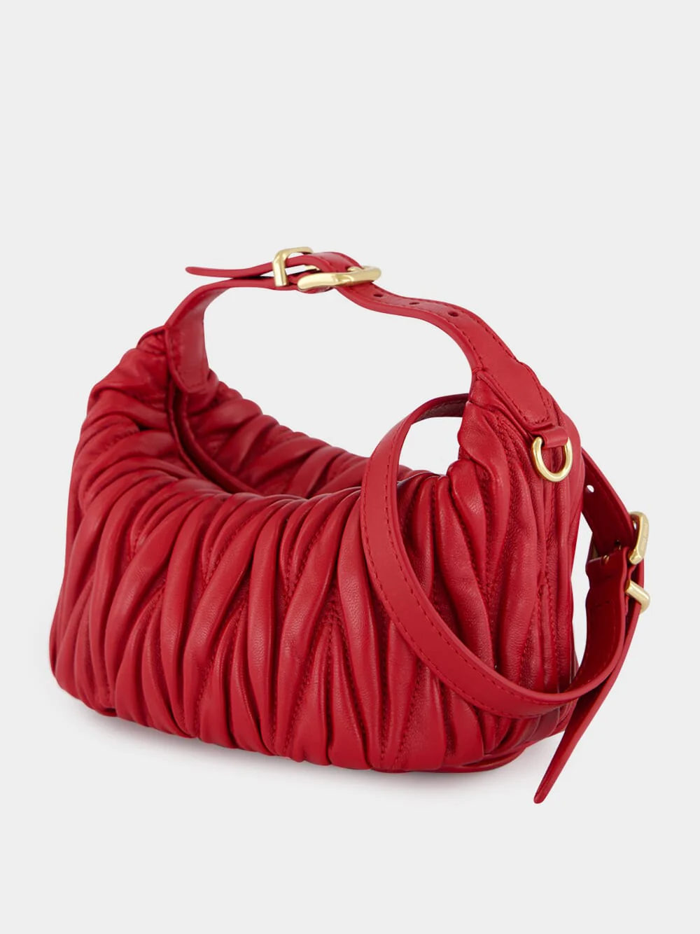 Red Matelassé Nappa Leather Mini Pouch - Image 4