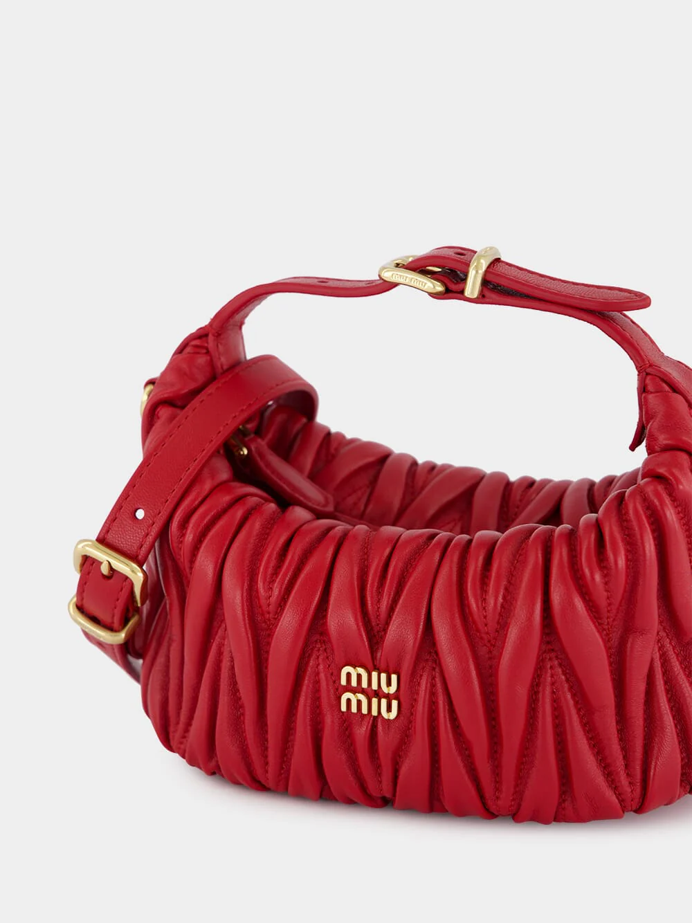 Red Matelassé Nappa Leather Mini Pouch - Image 6