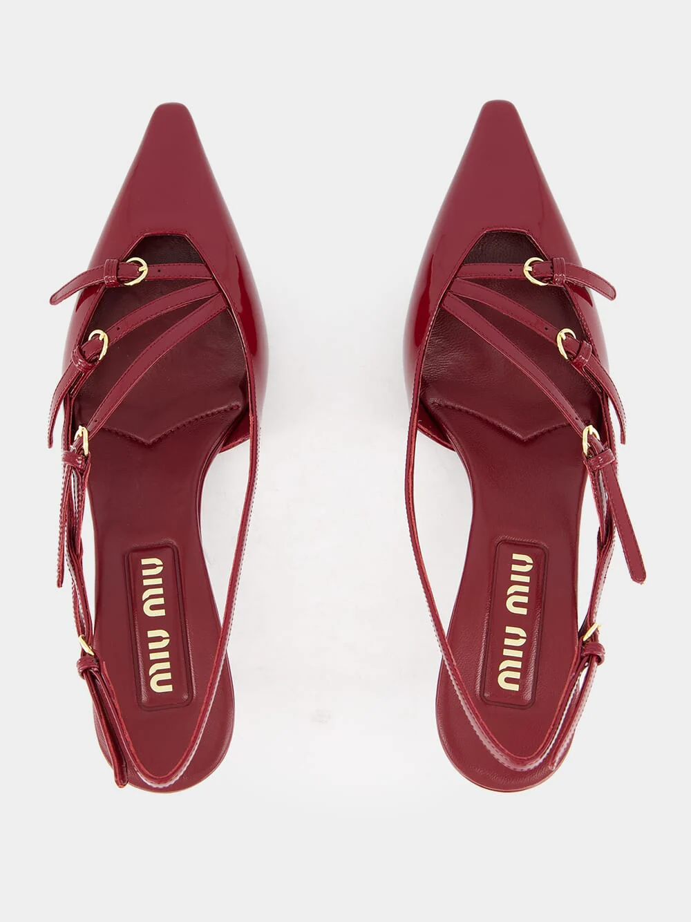 Crimson Patent Leather Slingbacks - Image 4