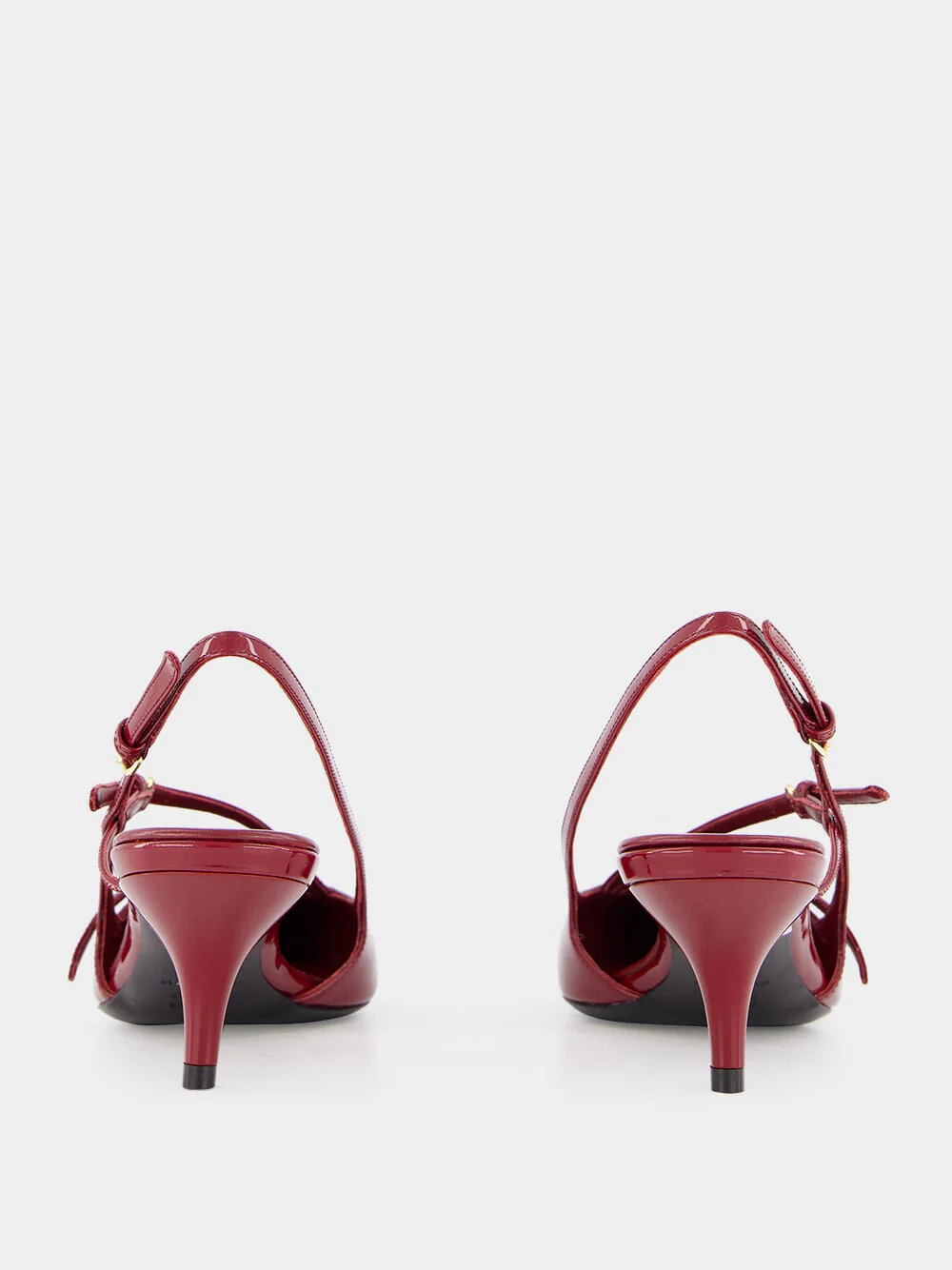 Crimson Patent Leather Slingbacks - Image 5