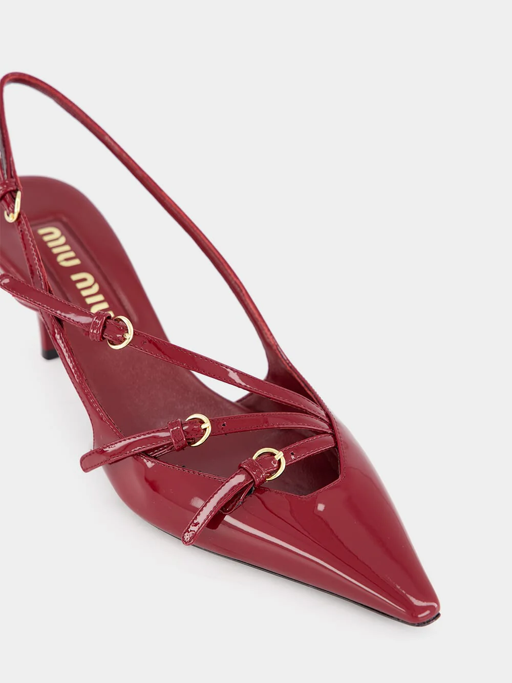 Crimson Patent Leather Slingbacks - Image 6
