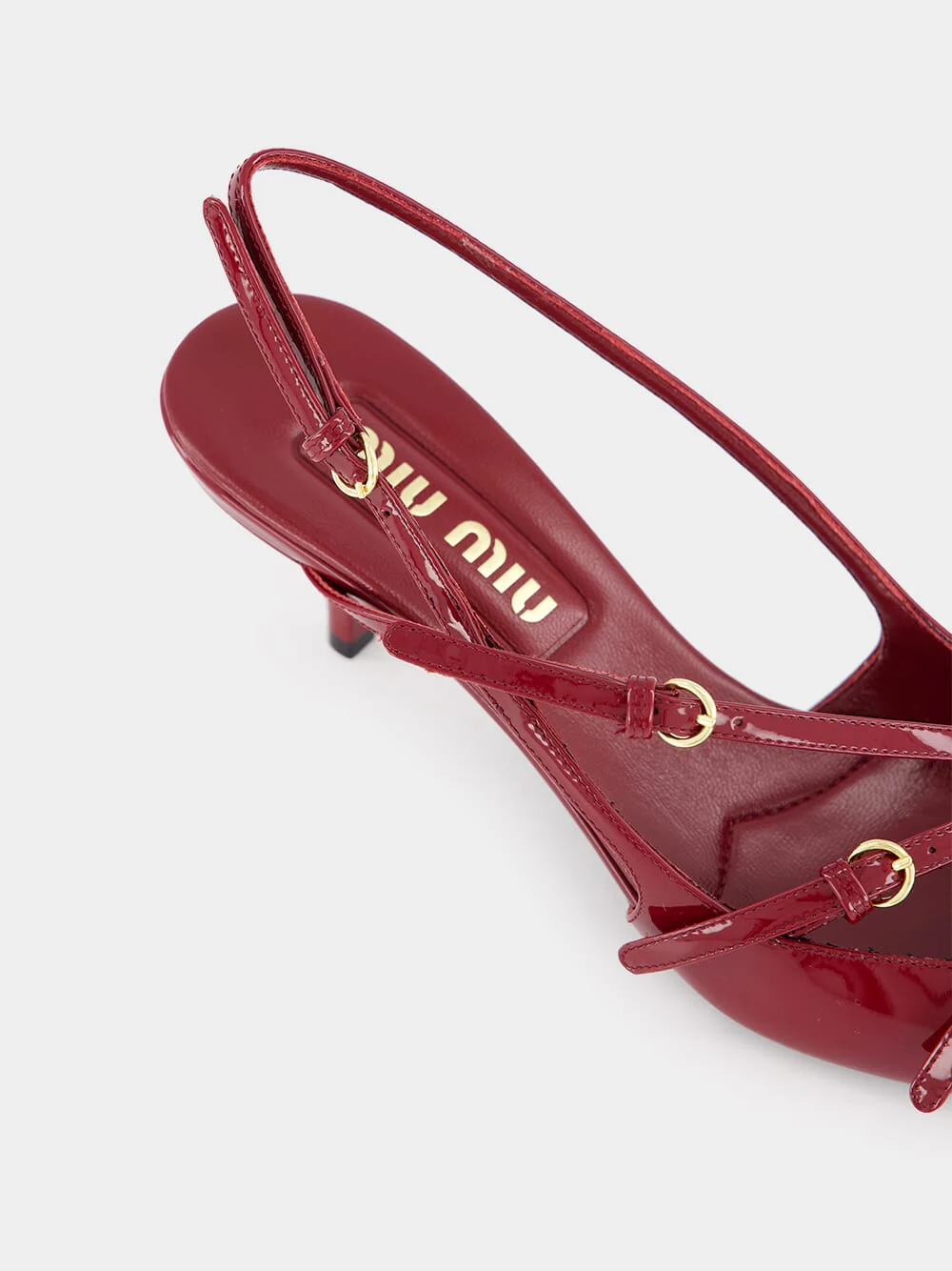 Crimson Patent Leather Slingbacks - Image 7